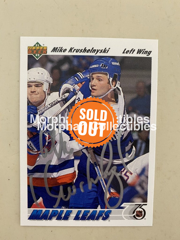 Mike Krushelnyski - Autographed Card 1991-92 Upper Deck #2