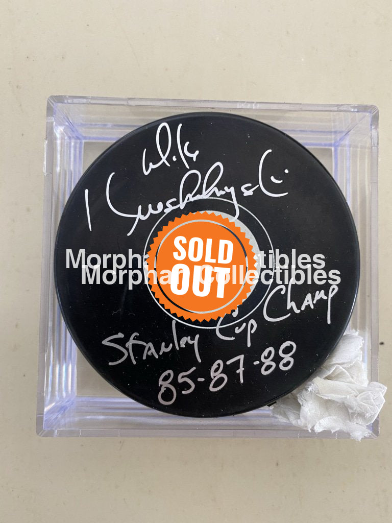 Mike Krushelnyski - Autographed Puck Edmonton Oilers #2