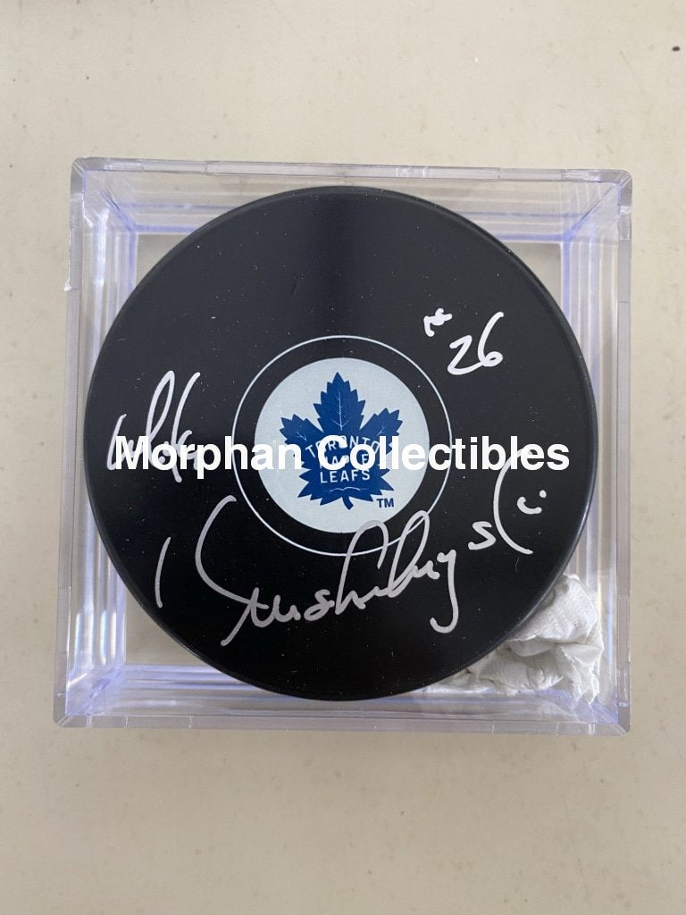 Mike Krushelnyski - Autographed Puck Toronto Maple Leafs 2