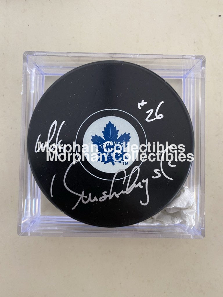 Mike Krushelnyski - Autographed Puck Toronto Maple Leafs 2