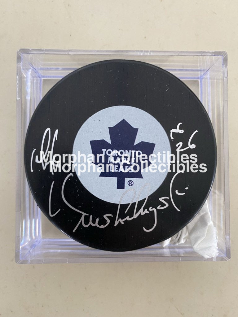 Mike Krushelnyski - Autographed Puck Toronto Maple Leafs 4
