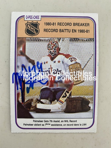 Mike Palmateer Autographed Cards 1980-81 Opc Record Breaker Card