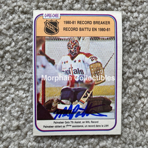 Mike Palmateer - Autographed Card 1980 - 81 Opc Record Breaker