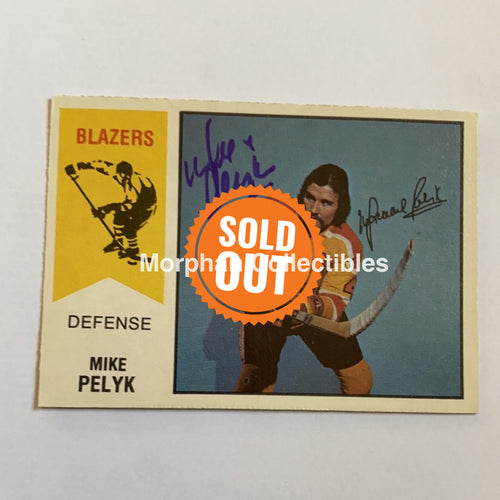 Mike Pelyk - Autographed Card 1974-75 Opc Wha