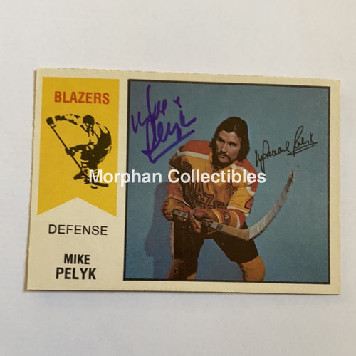 Mike Pelyk - Autographed Card 1974-75 Opc Wha