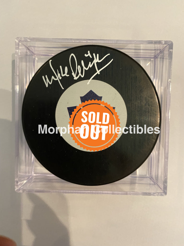 Mike Pelyk - Autographed Puck Toronto Maple Leafs
