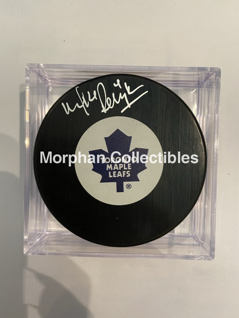 Mike Pelyk - Autographed Puck Toronto Maple Leafs