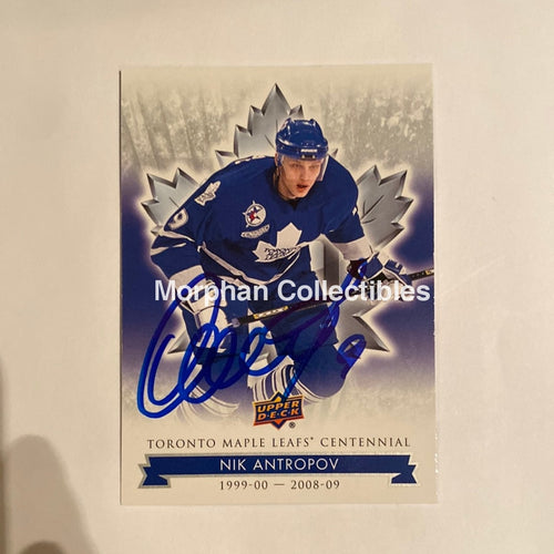 Nik Antropov - Autographed Card Leaf Centennial