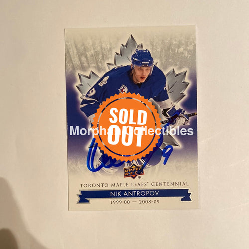 Nik Antropov - Autographed Card Leaf Centennial