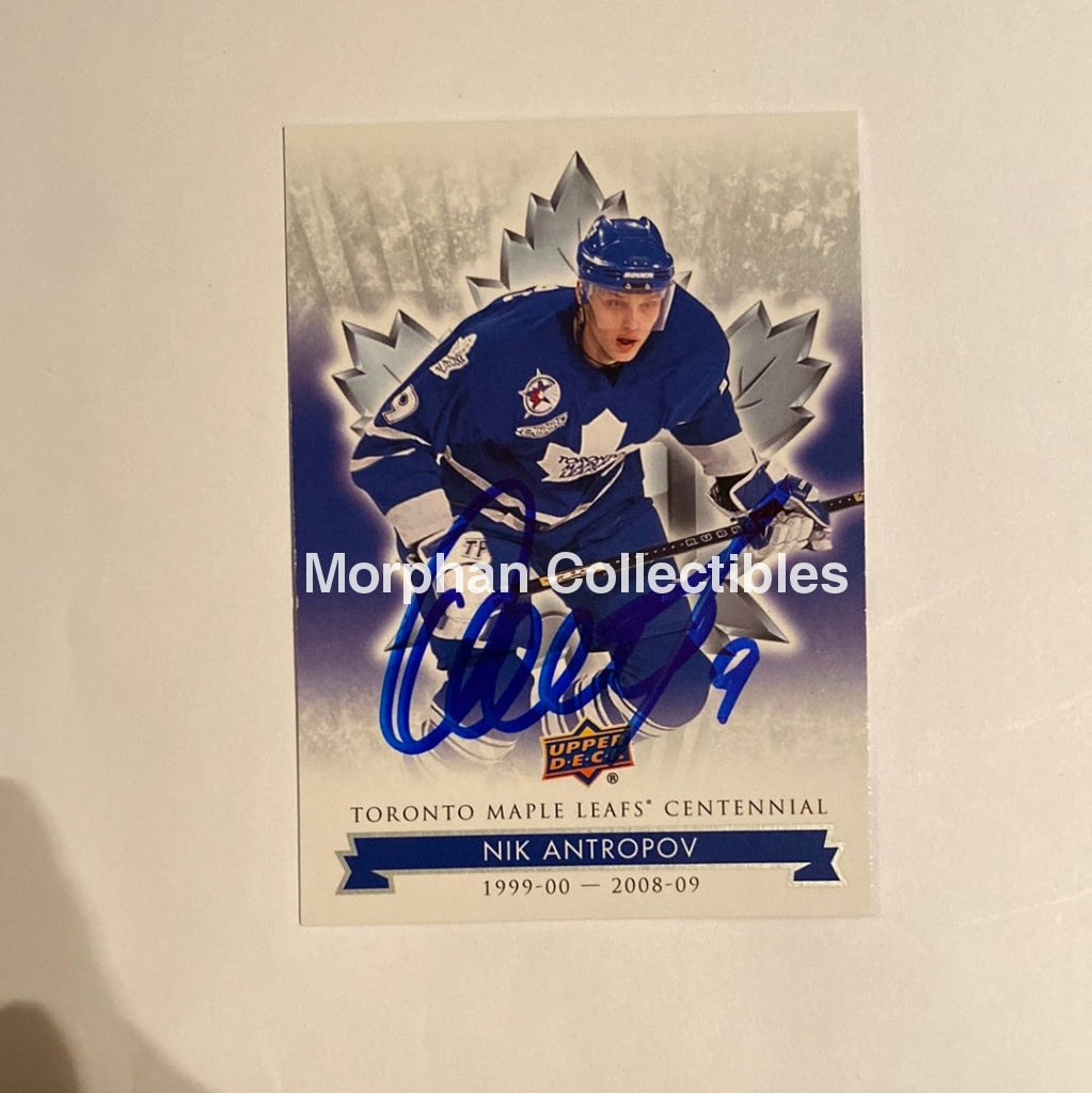 Nik Antropov - Autographed Card Leaf Centennial