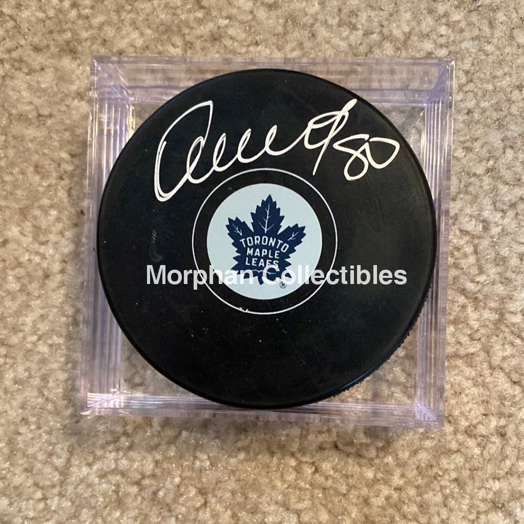 Nik Antropov - Autographed Pick Toronto Maple Leafs Puck