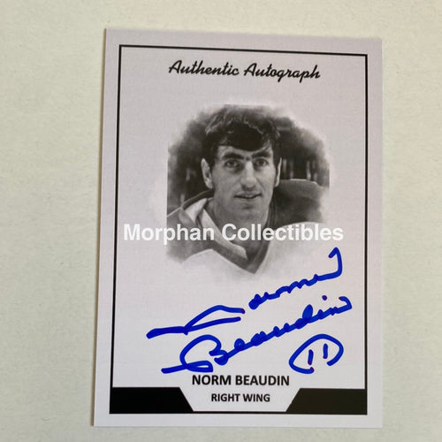 Norm Beaudin - Autographed Card Custom