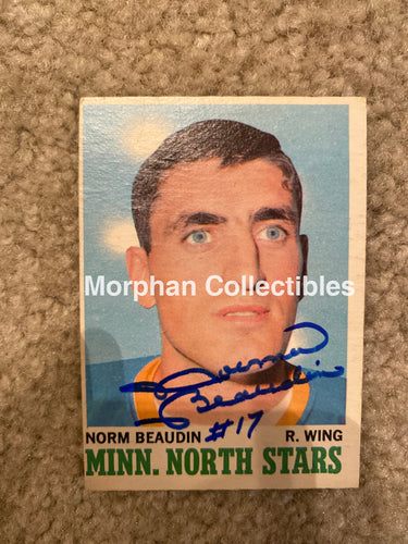 Norm Beaudin - Autographed Card Opc 1970-71 Rookie