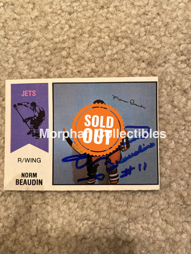 Norm Beaudin - Autographed Card Opc 1974-75 Wha