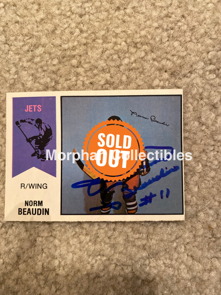 Norm Beaudin - Autographed Card Opc 1974-75 Wha