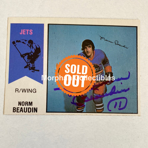 Norm Beaudin - Autographed Card Opc 1974-75 Wha
