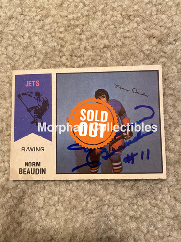 Norm Beaudin - Autographed Card Opc 1974-75 Wha