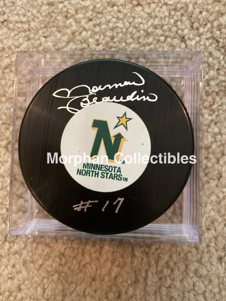 Norm Beaudin - Autographed Puck Minnesota North Stars