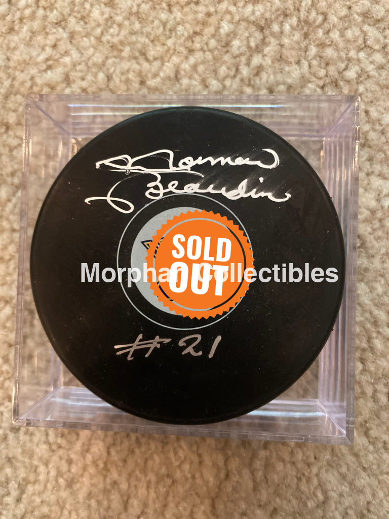 Norm Beaudin - Autographed Puck St Louis Blues