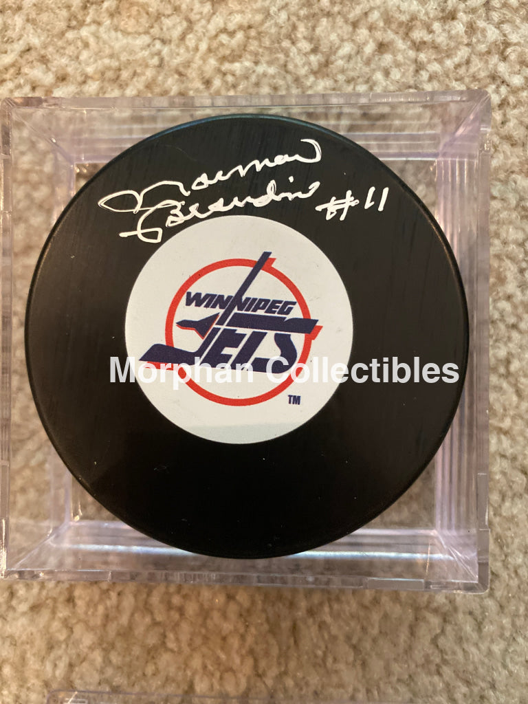 Norm Beaudin - Autographed Puck Winnipeg Jets