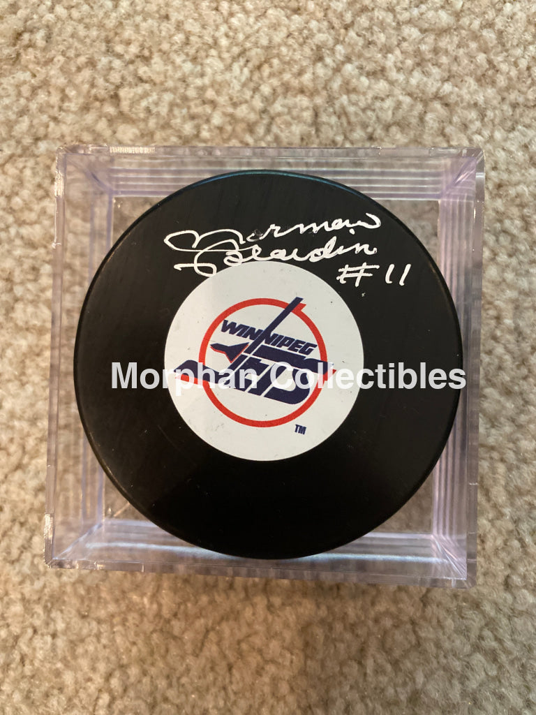 Norm Beaudin - Autographed Puck Winnipeg Jets