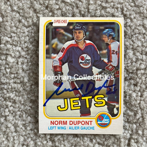 Norm Dupont - Autographed Card 1981-82 Opc