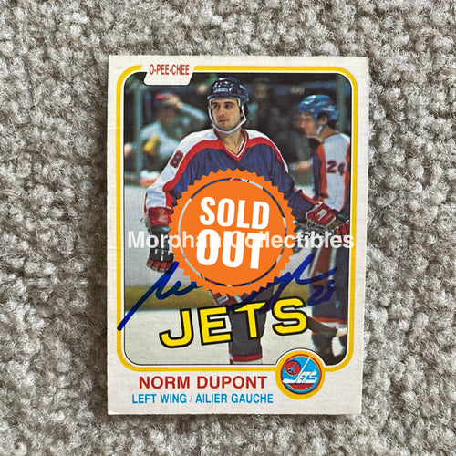 Norm Dupont - Autographed Card 1981-82 Opc