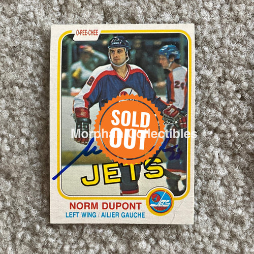 Norm Dupont - Autographed Card 1981-82 Opc