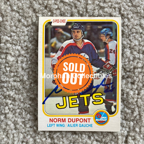 Norm Dupont - Autographed Card 1981-82 Opc