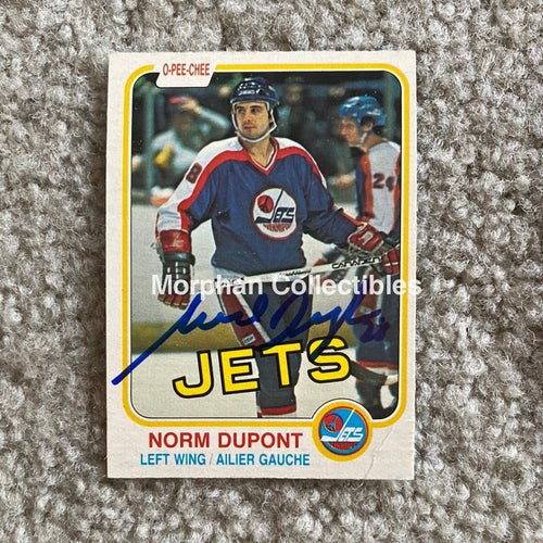 Norm Dupont - Autographed Card 1981-82 Opc