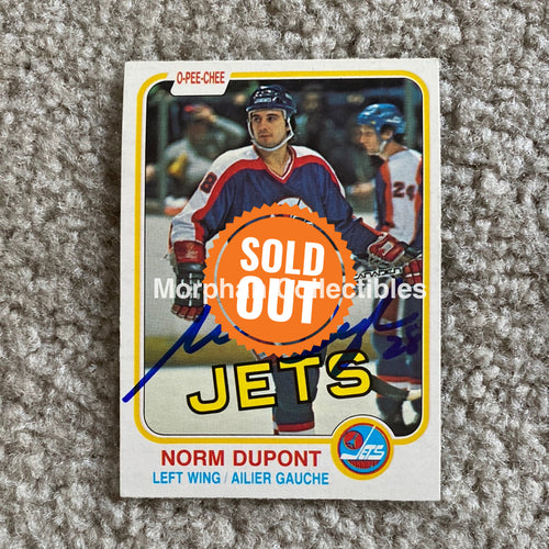 Norm Dupont - Autographed Card 1981-82 Opc