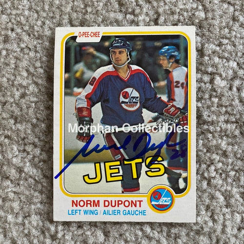 Norm Dupont - Autographed Card 1981-82 Opc