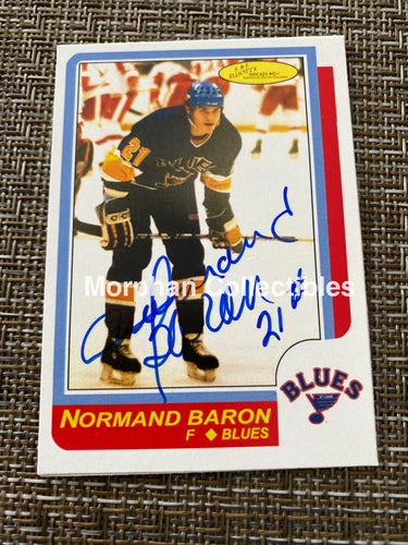 Normand Baron - Autographed Card Custom St Louis Blues
