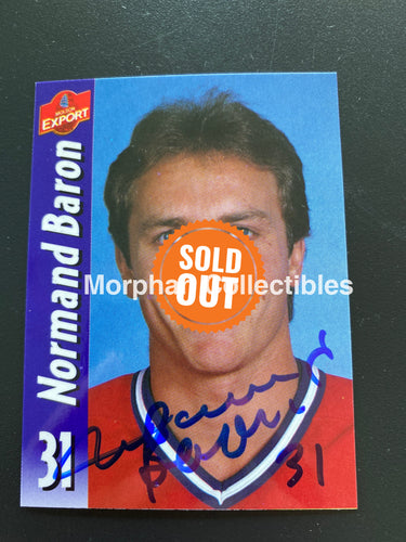 Normand Baron- Autographed Card - Molsom Blue Version