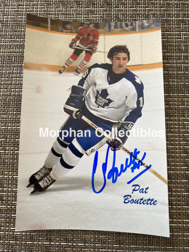 Pat Boutette - Autographed 5X7 Photo Toronto Maple Leafs