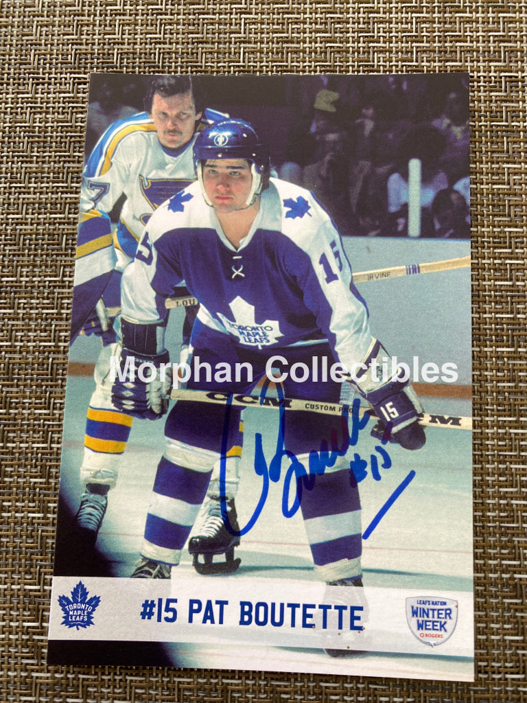 Pat Boutette - Autographed 5X7 Photo Toronto Maple Leafs