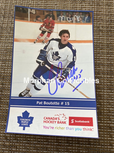 Pat Boutette - Autographed 5X7 Photo Toronto Maple Leafs