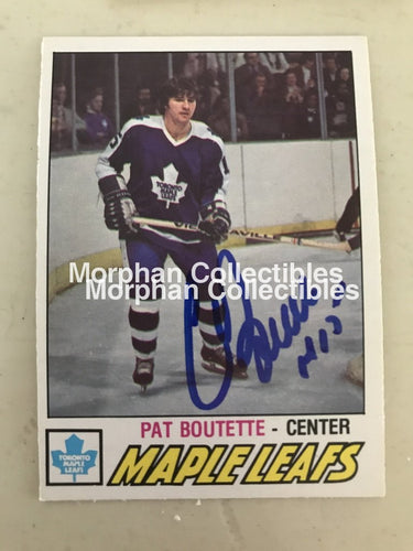 Pat Boutette - Autographed Card Opc 1977-78 #1