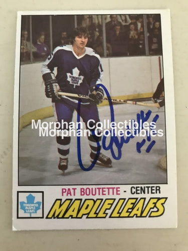 Pat Boutette - Autographed Card Opc 1977-78 #2