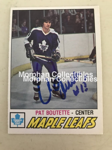 Pat Boutette - Autographed Card Opc 1977-78 #5