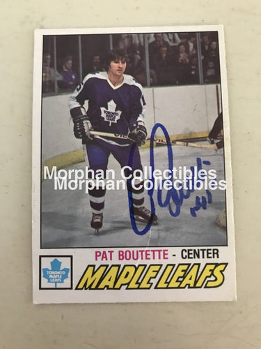 Pat Boutette - Autographed Card Opc 1977-78 #6
