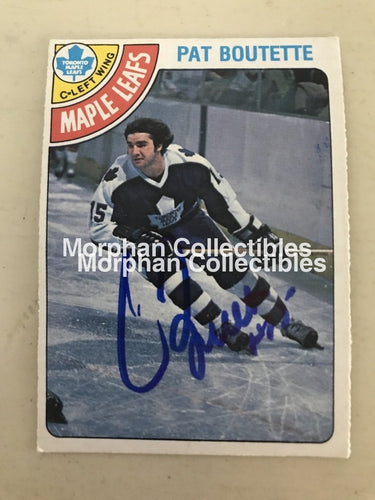 Pat Boutette - Autographed Card Opc 1978-79 #1