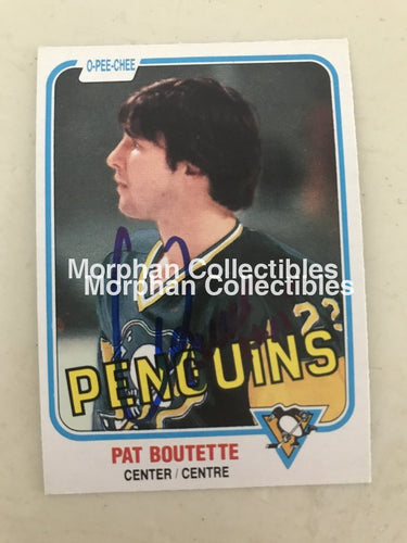 Pat Boutette - Autographed Card Opc 1981-82 #4