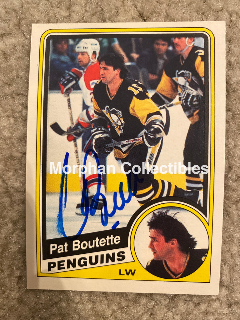 Pat Boutette - Autographed Card Opc 1984-85 Smear