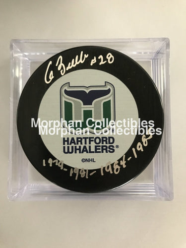 Pat Boutette - Autographed Puck Hartford Whalers