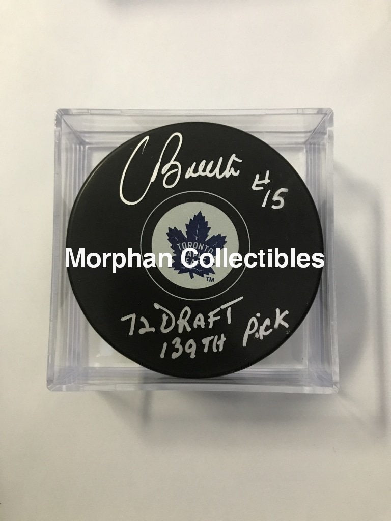 Pat Boutette - Autographed Puck Toronto Maple Leafs (1972 Draft)