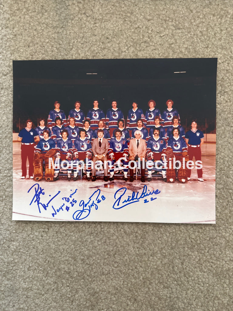Pat Riggin and Rick Vaive - Autographed 8x10 Photo - Birmingham Bulls #2 Photo