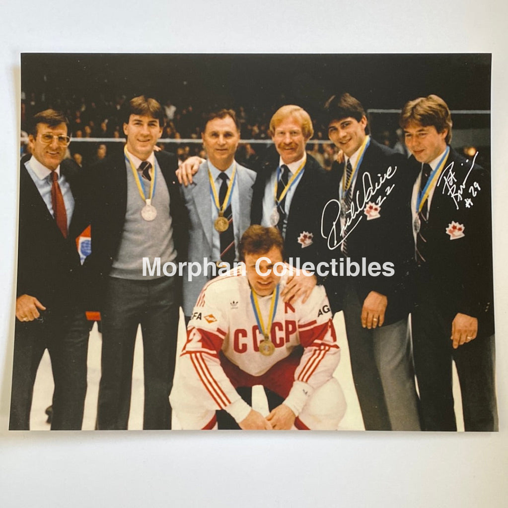 Pat Riggin And Rick Vaive - Autographed 8X10 Photo Team Canada