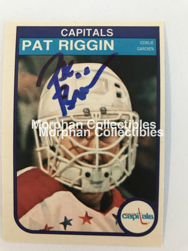 Pat Riggin - Opc And Topps Autographed Cards 1982/83 #3 Card