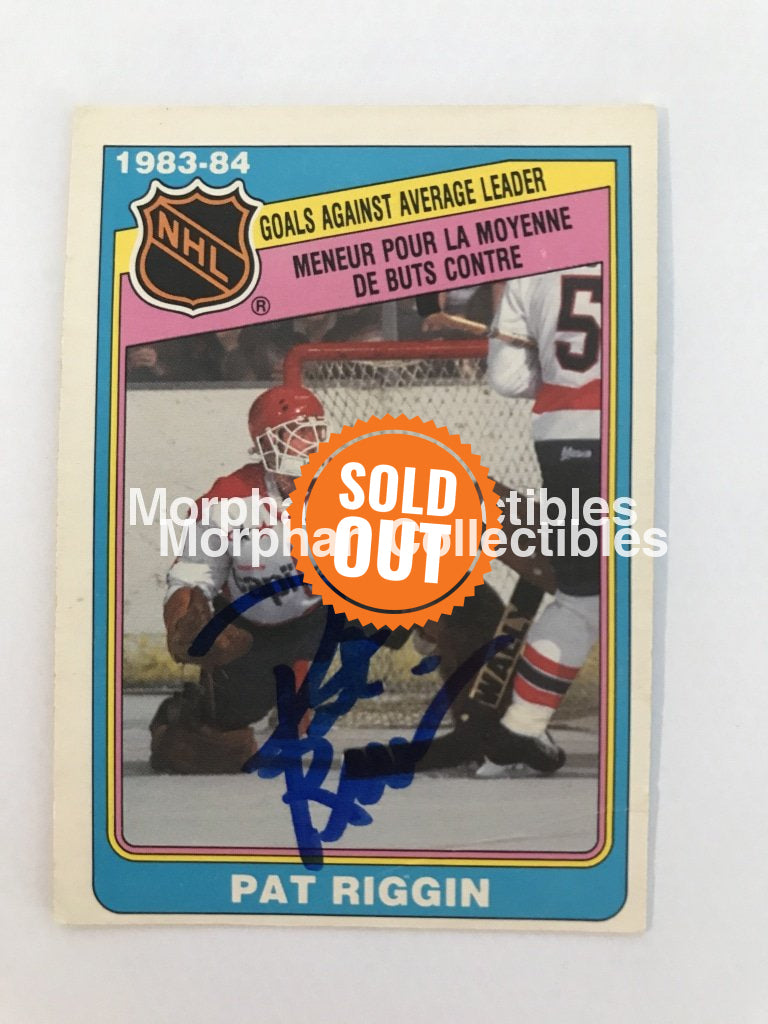 Pat Riggin - Opc And Topps Autographed Cards 1984/85 Gaa Leader #1 Card